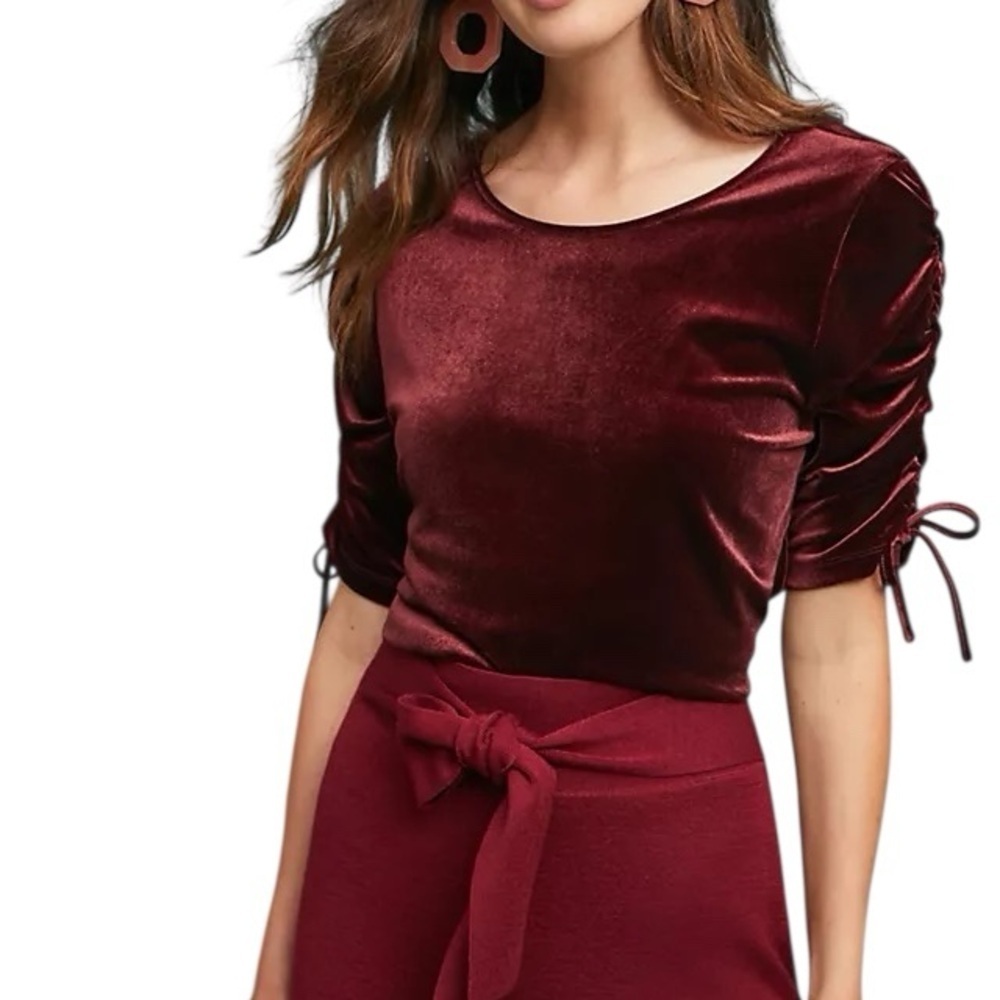 Moulinette Soeurs Anthropologie Teatro Velvet Top Size XS